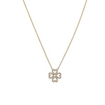 Collier trèfle ajustable en acier inoxydable doré tendance pour femme