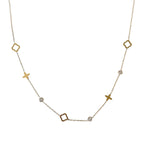 Collier trèfles et etoiles en acier inoxydable doré pour femme 