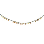 Collier turquoise africaine et pampilles dore en acier inoxydable pour femme 