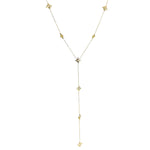Collier en forme de y étoiles en acier inoxydable doré pour femme 