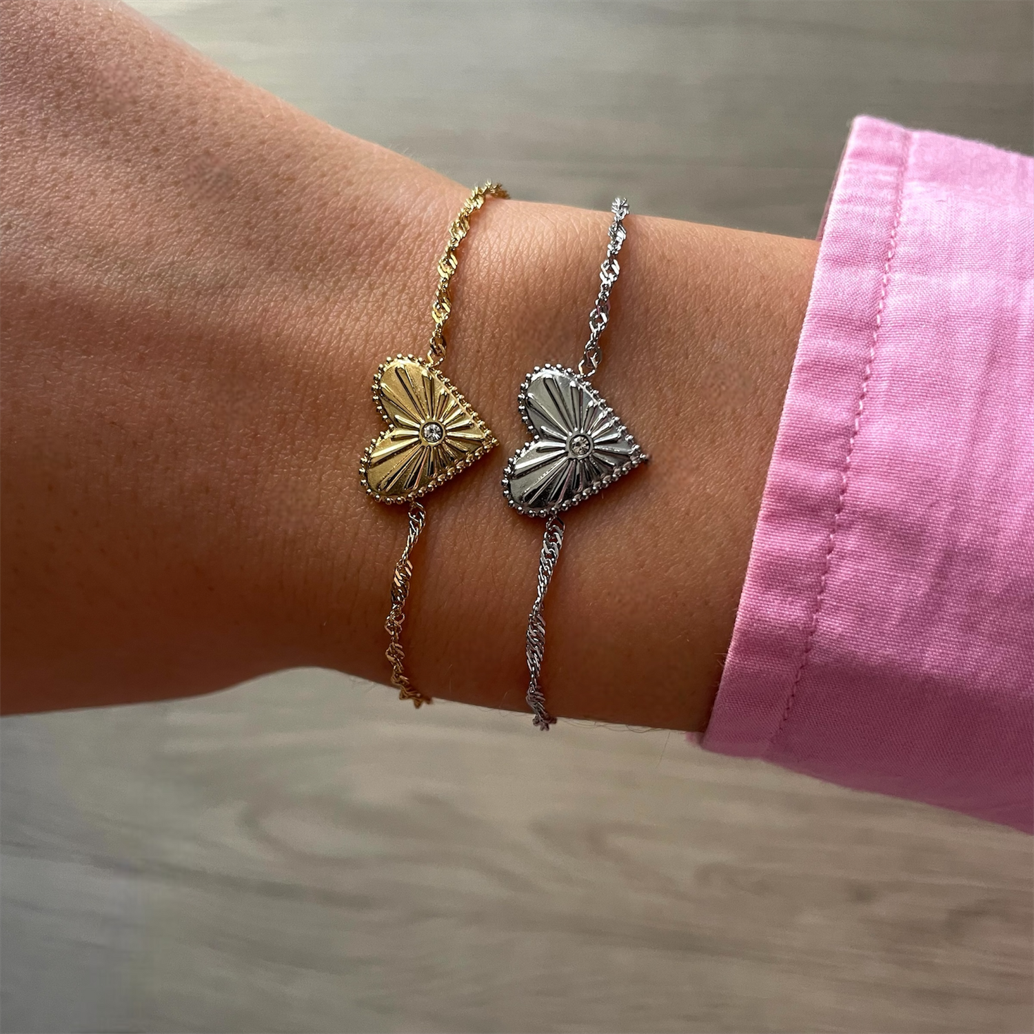 Bracelet Coeur Acier Inoxydable - Corazon