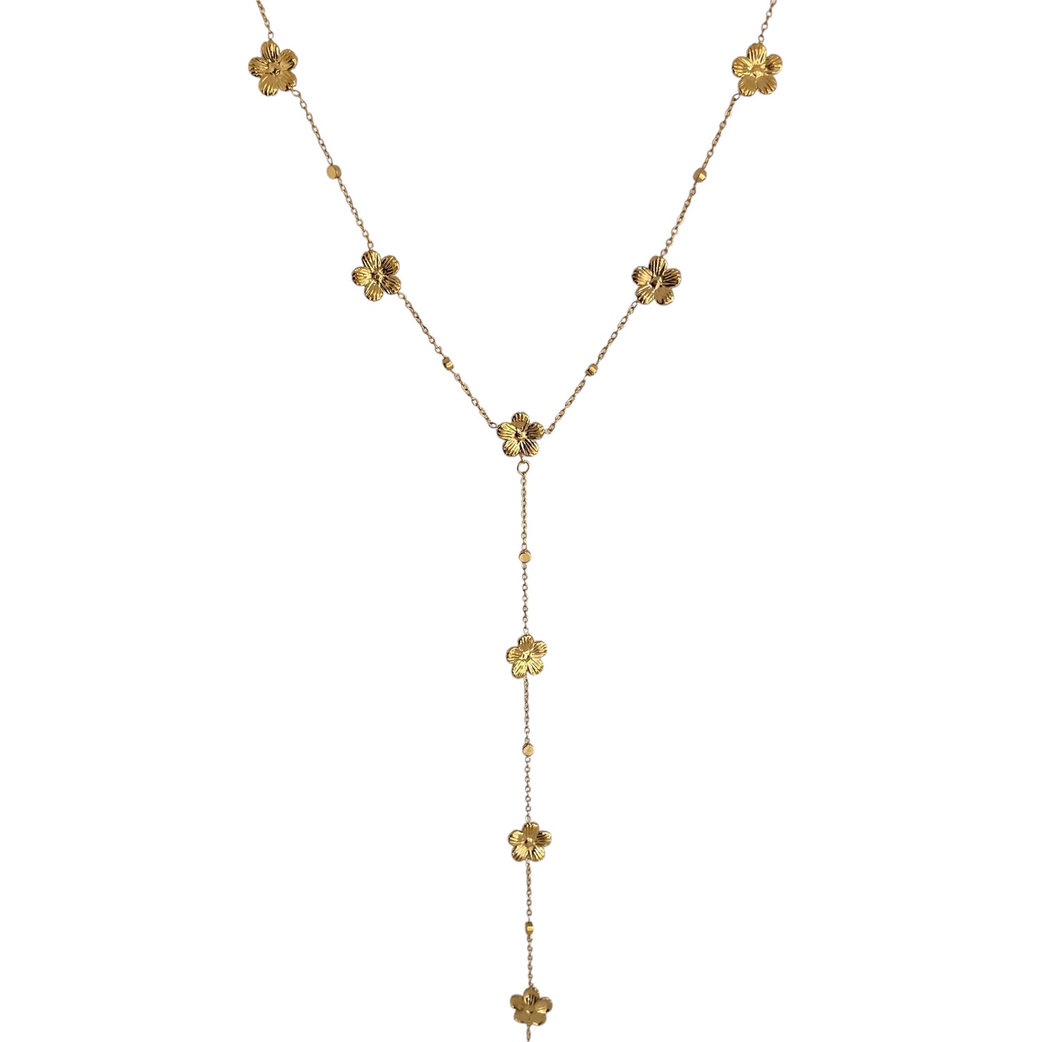 Collier Y Fleurs Acier Inoxydable - Garance