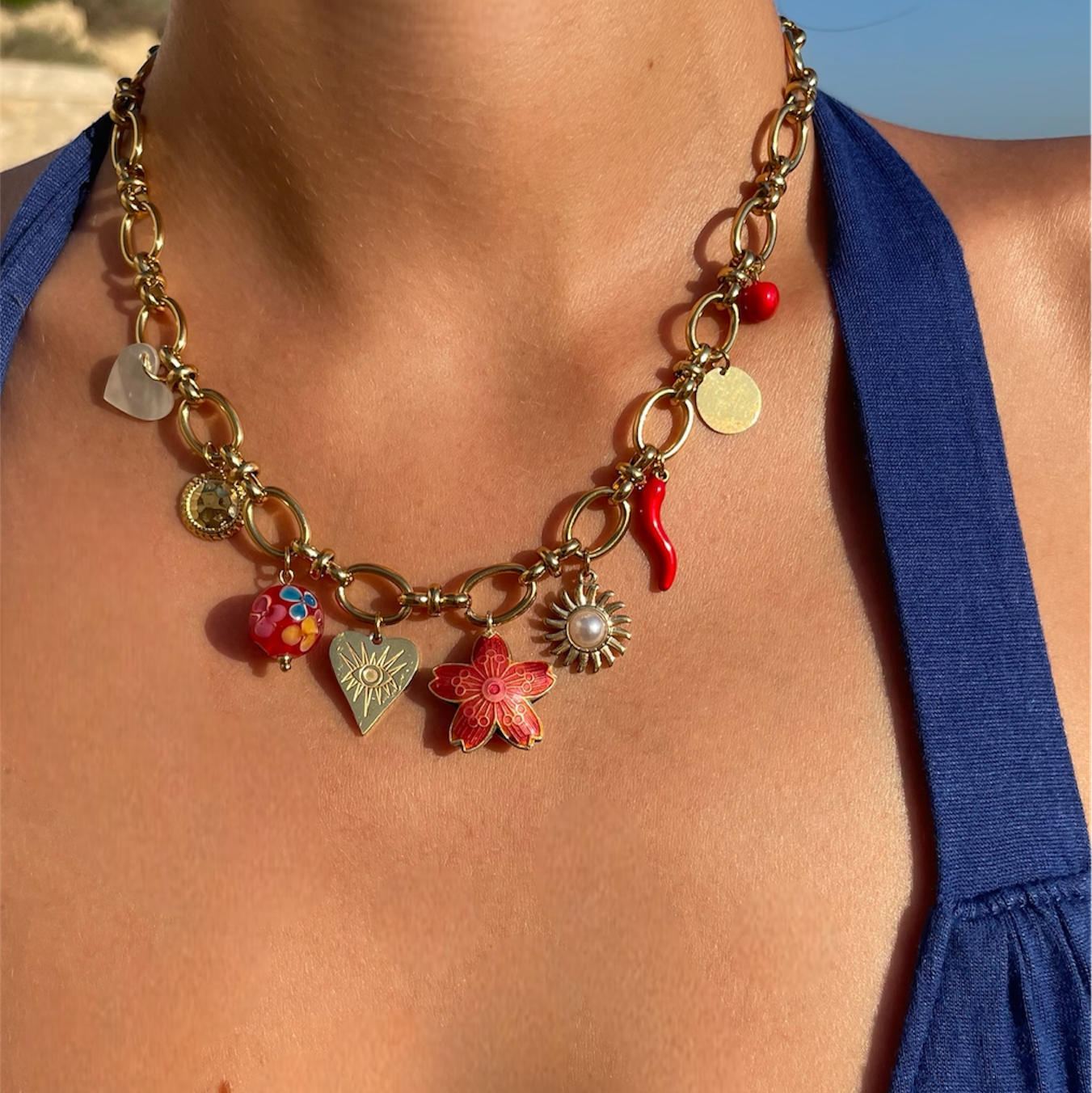 Collier Breloques Acier Inoxydable - Monaco