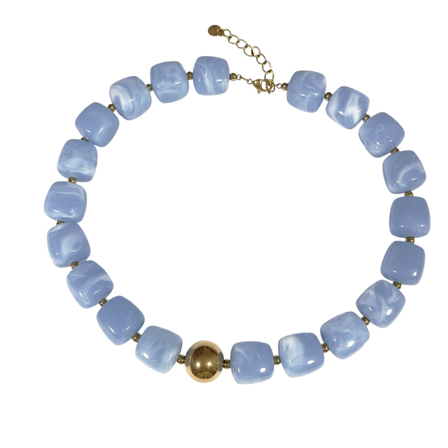 Collier Résine Bleu Pastel
