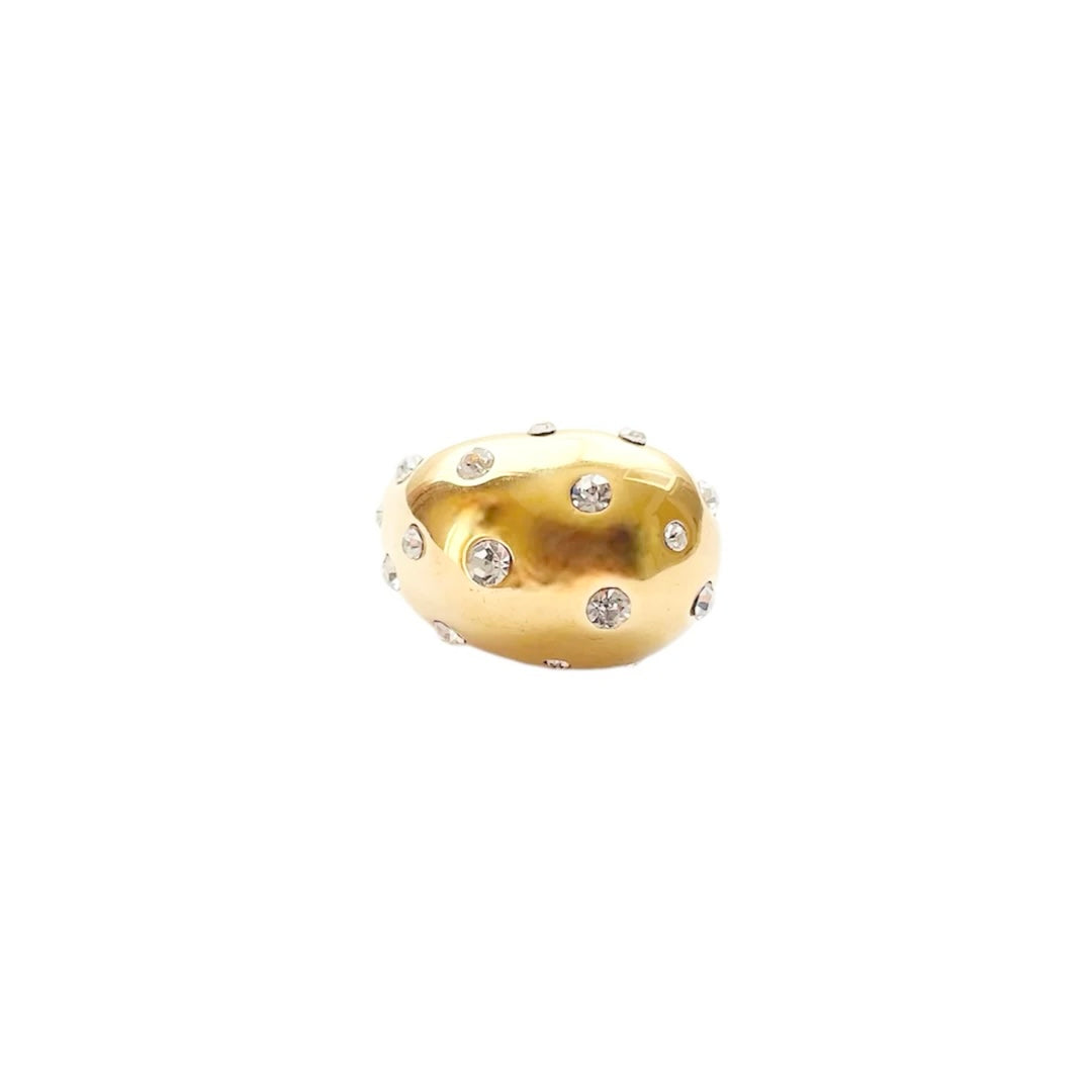 Bague Goutte Strass Acier Inoxydable - Grazia