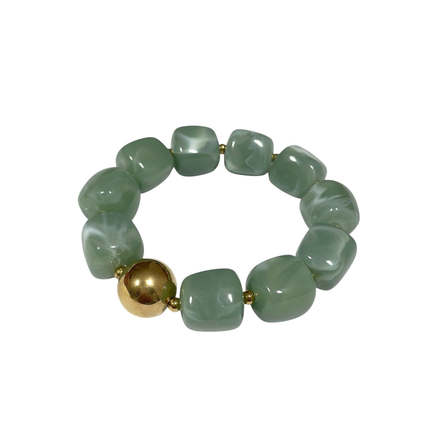 Bracelet Résine Vert Pastel