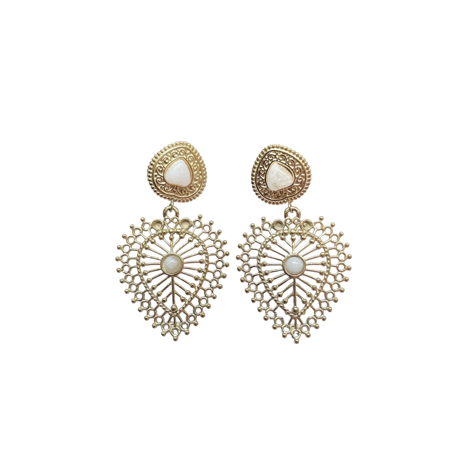 Boucles d’oreilles pierres naturelles - Agate Blanche