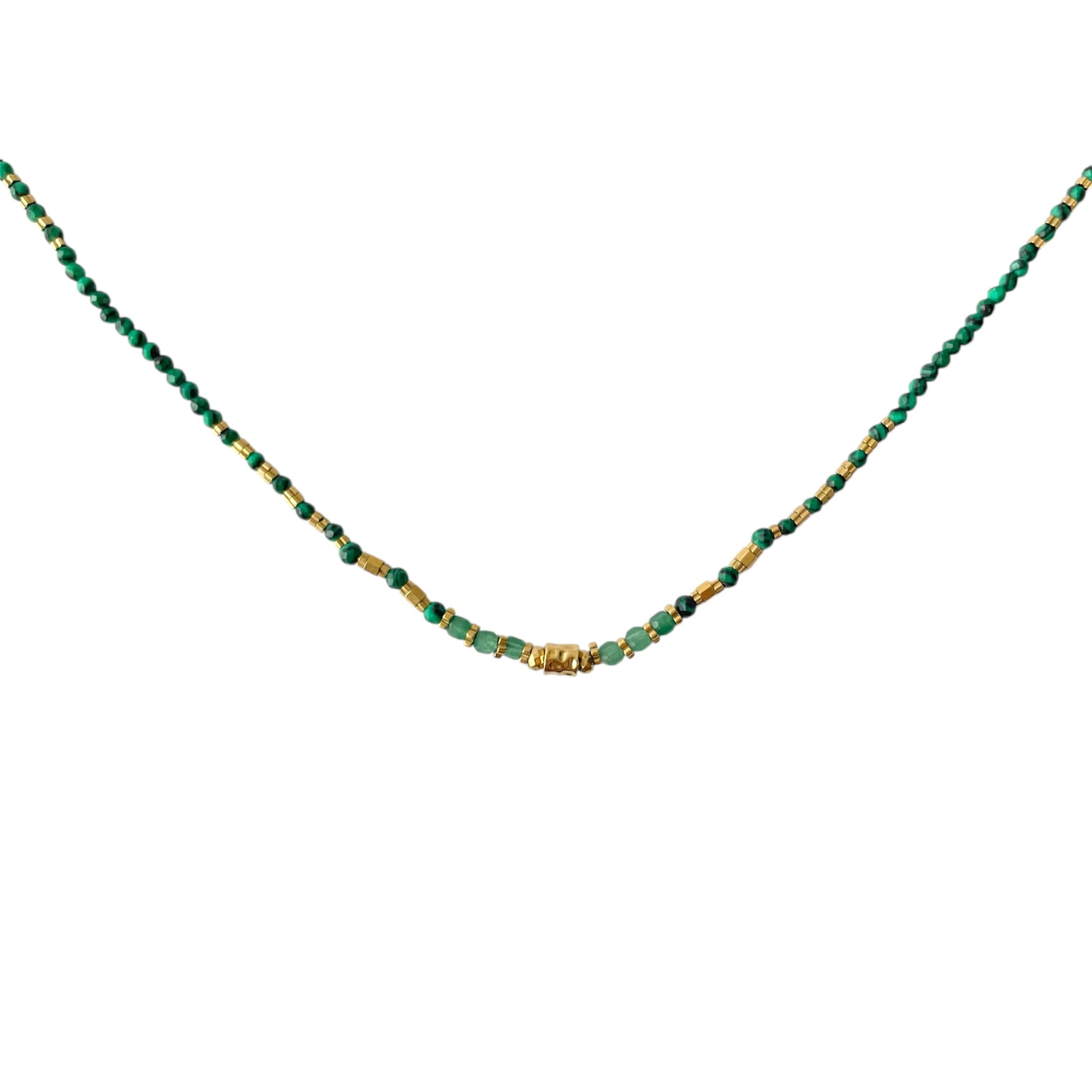 Collier en pierres naturelles Malachite pour femme 
