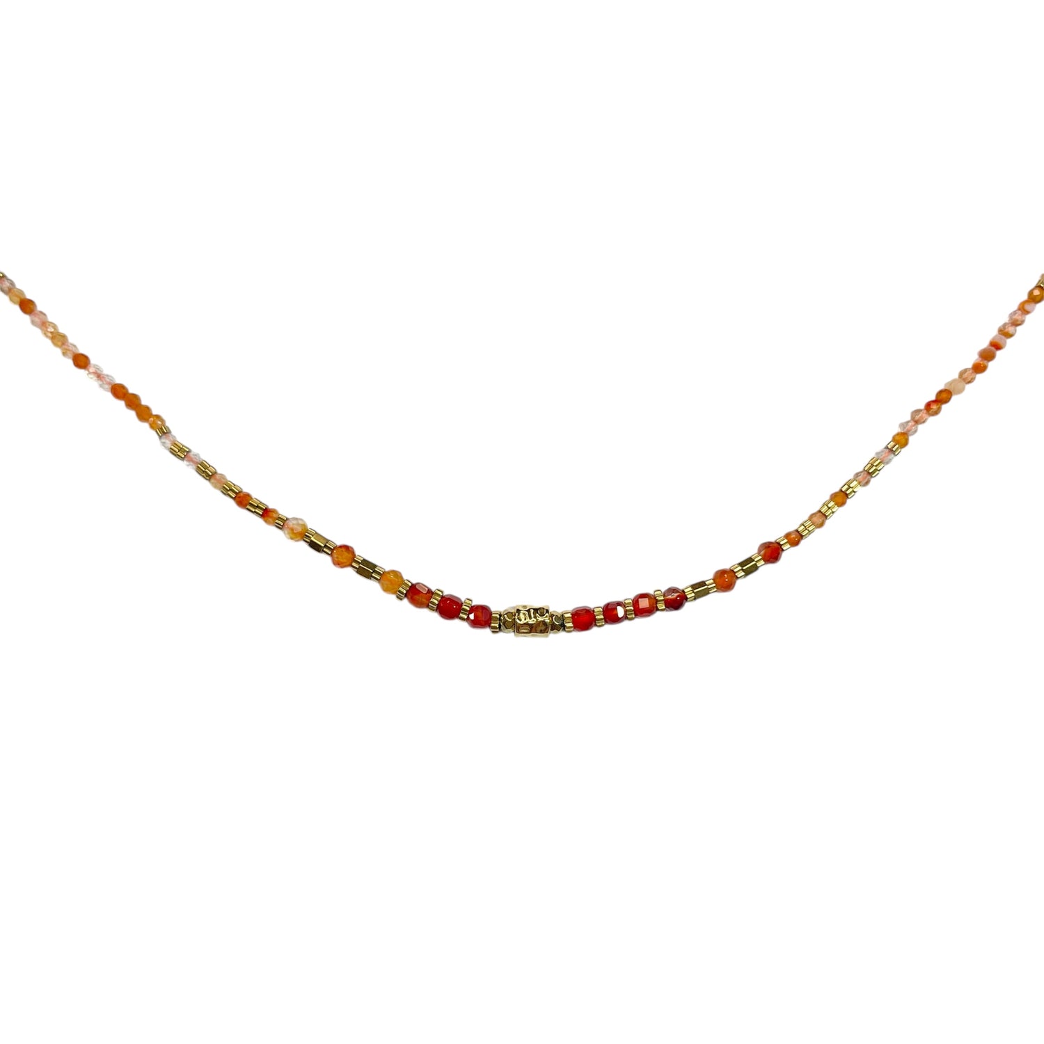 Collier Cornaline & Acier Inoxydable - Divine