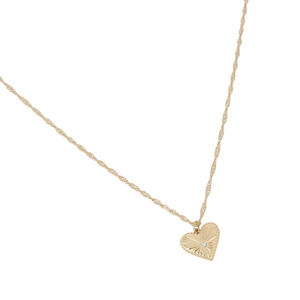 Collier Coeur Acier Inoxydable - Corazon Doré
