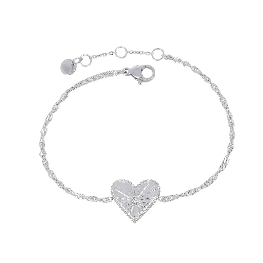 Bracelet Coeur Acier Inoxydable - Corazon