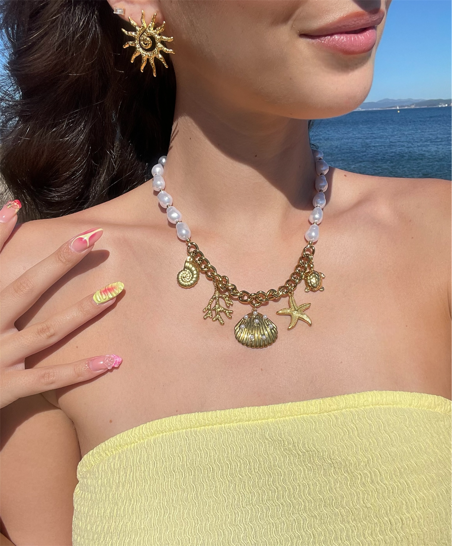 Collier Breloques Acier Inoxydable - Aria