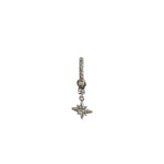 Mono boucle étoile scintillante en acier inoxydable argenté pour femme 
