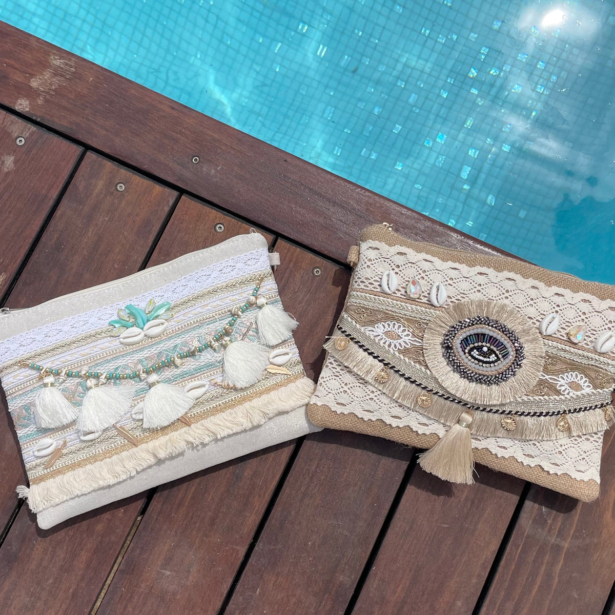 Pochette œil bohème femme 