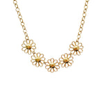 Collier ras de cou fleurs en acier inoxydable doré résistant à l’eau pour femme 