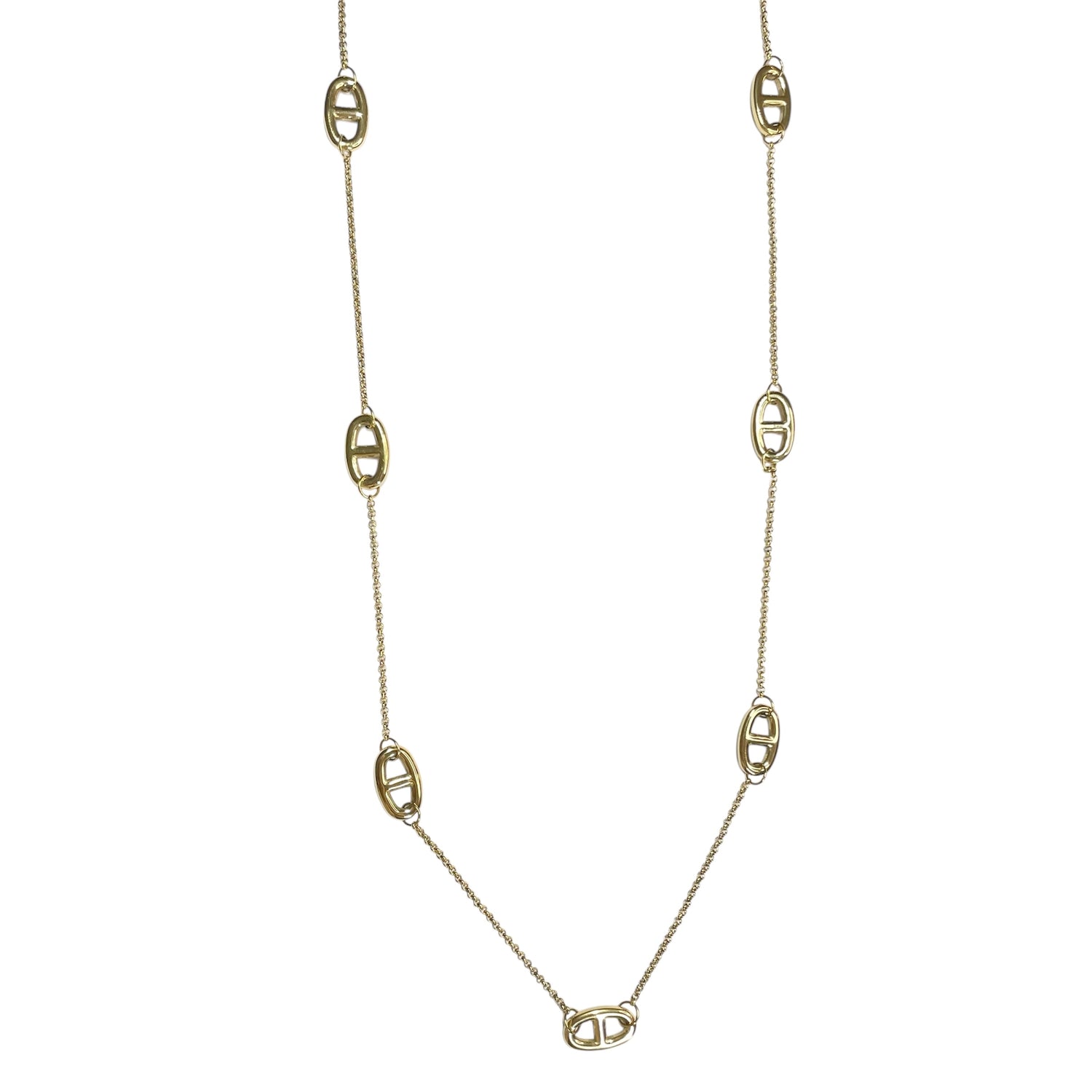 Sautoir maille marine doré en acier inoxydable pour femme 