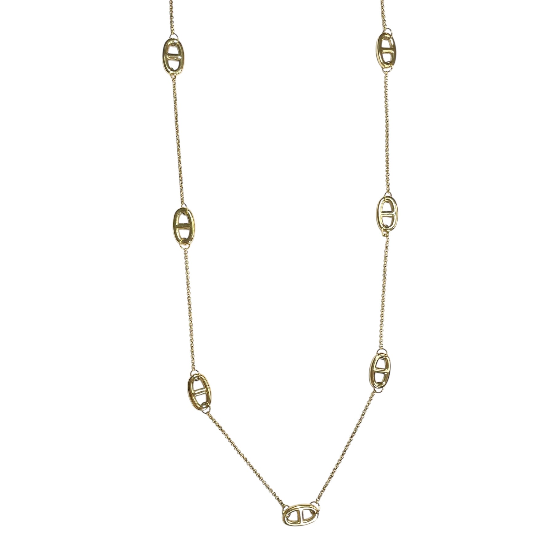 Sautoir maille marine doré en acier inoxydable pour femme 