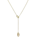 Collier en Y coulissant Maille marine en acier inoxydable doré, bijou ajustable, résistant à l’eau et tendance pour femme