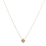 Collier pendentif trèfle porte bonheur en acier inoxydable doré pour femme 